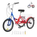 VEVOR 20-Inch Folding Adult Tricycle with Basket