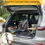 ZTinno Floor Bike Pump Portable, Classic Bicycle Pump, Portable Bike Tire Pump with Dual Presta & Schrader Valves, Attached Ball Needles, Bike Air Pump for Bike Tires, Balls