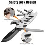 dpnao Multitool Wrench With 7 Tools/Pliers/Wire Cutter/Flat Screwdriver/Phillips Screwdriver/Portable Folding Multifunctional Adjustable Multi Purpose Stainless Steel Tool