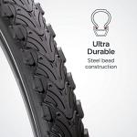 Schwinn Replacement Bike Tire, 26" x 2.0" Hybrid Bike Tire, Wider Tread Knob Spacing, Combination Tread, Fits Internal Rim Widths 19mm to 29mm, PSI Range 40 to 65