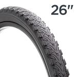 Schwinn Replacement Bike Tire, 26" x 2.0" Hybrid Bike Tire, Wider Tread Knob Spacing, Combination Tread, Fits Internal Rim Widths 19mm to 29mm, PSI Range 40 to 65