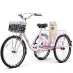 Viribus Women's Pink Adult Tricycle with Baskets