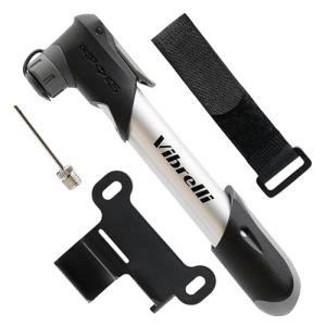Vibrelli Mini Bike Pump - Presta & Schrader Bicycle Pump - 120 PSI Tire Pump for Road & MTB - No Valve Changing Needed, Pocket Pump