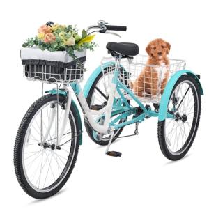 VIRIBUS 7-Speed Adult Tricycle with Baskets