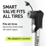 Vibrelli Mini Bike Pump - Presta & Schrader Bicycle Pump - 120 PSI Tire Pump for Road & MTB - No Valve Changing Needed, Pocket Pump