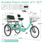 MOOITZ 20-Inch Adult Tricycle with Baskets