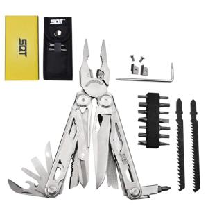 SQT2045 20-in-1 Multitool, Foldable & Self-Locking, Professional Tool for DIY, Home Repairs & Outdoor Camping, Must-Have Gifts for Men, Compact & Durable-