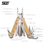 SQT2048 20-in-1 Multitool, Foldable & Self-Locking, Professional Tool for DIY, Home Repairs, Outdoor Camping – Must-Have Gifts for Men, Compact, Durable, All-in-One Tool for Every Task, Gold