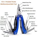 WIWUE GUO Multi Tool, Multitool Pliers for Outdoor, DIY, Home, Garden, Camping, Survival, Hunting and Hiking or Everyday Carry, Blue