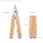 SQT2048 20-in-1 Multitool, Foldable & Self-Locking, Professional Tool for DIY, Home Repairs, Outdoor Camping – Must-Have Gifts for Men, Compact, Durable, All-in-One Tool for Every Task, Gold