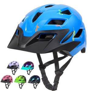 Kids Bike Helmet, Toddler Helmet for Kids 3-5/5-8/8-10 Years Boys Girls, Adjustable Youth Bike Helmets with Detachable Visor, Bicycle Helmets for Skateboard Scooter Cycling