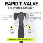 VIBRELLI Bike Floor Pump with Gauge & Puncture Kit - 160 PSI - Presta Valve Bike Pump Switches to Schrader - High Pressure Bicycle Pump,Black