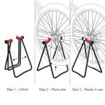 QWORK Bicycle Floor Stand 2 Pack – Foldable Steel Repair & Storage Rack for Road, MTB & Hybrid Bikes