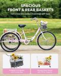 Viribus Women's Pink Adult Tricycle with Baskets