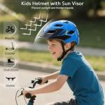 Kids Bike Helmet, Toddler Helmet for Kids 3-5/5-8/8-10 Years Boys Girls, Adjustable Youth Bike Helmets with Detachable Visor, Bicycle Helmets for Skateboard Scooter Cycling