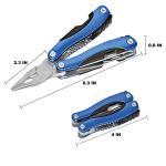 WIWUE GUO Multi Tool, Multitool Pliers for Outdoor, DIY, Home, Garden, Camping, Survival, Hunting and Hiking or Everyday Carry, Blue