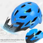 Kids Bike Helmet, Toddler Helmet for Kids 3-5/5-8/8-10 Years Boys Girls, Adjustable Youth Bike Helmets with Detachable Visor, Bicycle Helmets for Skateboard Scooter Cycling