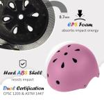 Kids Bike Helmet, Adjustable and Multi-Sport, from Toddler to Youth, 3 Sizes (Pink)