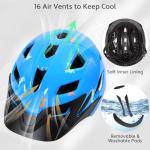 Kids Bike Helmet, Toddler Helmet for Kids 3-5/5-8/8-10 Years Boys Girls, Adjustable Youth Bike Helmets with Detachable Visor, Bicycle Helmets for Skateboard Scooter Cycling