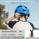 Kids Bike Helmet, Toddler Helmet for Kids 3-5/5-8/8-10 Years Boys Girls, Adjustable Youth Bike Helmets with Detachable Visor, Bicycle Helmets for Skateboard Scooter Cycling