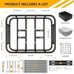 Bike Basket Rear Rack Bike Basket with Cargo Net and Liner Large Bicycle Basket Heavy Duty Bicycle Rear Basket with Liner Waterproof Cover Cargo Net