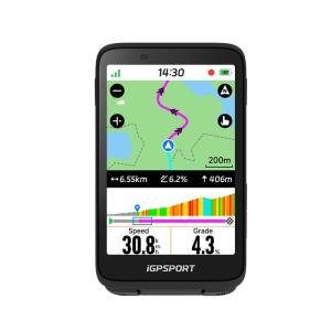 iGPSPORT BiNavi Bike Computer, Touch Screen Map Navigation Music Control Climb Tips, Wireless GPS Cycling Computer (Black)