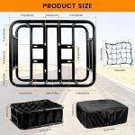 SAMRELAX Bike Basket Rear, Large Bicycle Basket with Cargo Net, Liner and Waterproof Cover for Electirc Bike, Ebike and Bikes, Large Capacity Wire Bakset