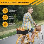 Bike Basket Rear Rack Bike Basket with Cargo Net and Liner Large Bicycle Basket Heavy Duty Bicycle Rear Basket with Liner Waterproof Cover Cargo Net