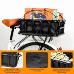 SAMRELAX Bike Basket Rear, Large Bicycle Basket with Cargo Net, Liner and Waterproof Cover for Electirc Bike, Ebike and Bikes, Large Capacity Wire Bakset