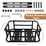 Bike Basket Rear, Bicycle Basket with Liner,Waterproof Cover,Cargo Net, Large Bike Back Baskets, Heavy Duty Rear Bicycle Baskets for Most Bikes and E-Bike (Pipe Bike Basket Rear) (16.5"X12.6"X6")