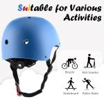 Kids Bike Helmet, Adjustable and Multi-Sport, from Toddler to Youth, 3 Sizes (Blue)