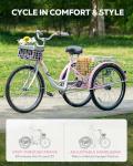Viribus Women's Pink Adult Tricycle with Baskets