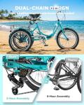 VIRIBUS 20-Inch 7-Speed Folding Tricycle for Adults