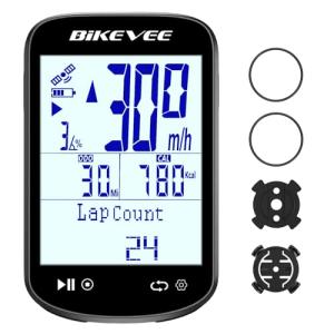 Bikevee GPS Bike Computer 2.6" – Wireless Bluetooth 5.4 & ANT+ Cycling Computer, Link-S App Update v1.4.7 for Optimized User Experience, Speedometer Odometer, IPX7 Waterproof – Black(A)