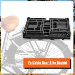 YEEGO DIRECT Bike Basket Rear,Foldable Bike Cargo Basket, Plastic Collapsible Basket for Bicycle, Rear Bike Baskets Storage Bike Milk Crate Rear Rack,Waterproof Cover for Outings,Pets E-Bike