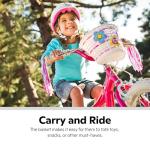 Schwinn Bike Basket for Kids With Light-Up Flowers, Front Handlebar, Bicycle Accessories for Boys and Girls, Fits Most Bikes