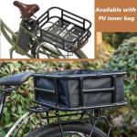 Bike Basket Rear, Bicycle Basket with Liner,Waterproof Cover,Cargo Net, Large Bike Back Baskets, Heavy Duty Rear Bicycle Baskets for Most Bikes and E-Bike (Pipe Bike Basket Rear) (16.5"X12.6"X6")
