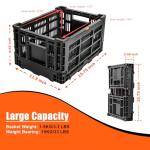 YEEGO DIRECT Bike Basket Rear,Foldable Bike Cargo Basket, Plastic Collapsible Basket for Bicycle, Rear Bike Baskets Storage Bike Milk Crate Rear Rack,Waterproof Cover for Outings,Pets E-Bike