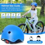 MammyGol Boys Bike Helmet Kids Skateboard Helmets Adjustable Multi-Sport Protective Gear Set Lightweight Helmet Girls Toddler for Skate Scooter Ages 4-8 (Blue)