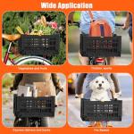YEEGO DIRECT Bike Basket Rear,Foldable Bike Cargo Basket, Plastic Collapsible Basket for Bicycle, Rear Bike Baskets Storage Bike Milk Crate Rear Rack,Waterproof Cover for Outings,Pets E-Bike