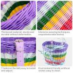 Kids Bike Basket Front,Hand-Woven Rainbow-Color Boys Girls Front Bicycle Basket