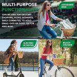 ProSource Wicker Bike Basket Front Cargo for Women and Men, Fits Most Bicycles, Beach Cruisers, Stationary Equipment, and Ebikes, Light Brown