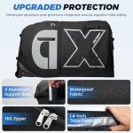 Exquimac Bike Travel Case & Bike Travel Bag - Bicycle Pro Transport Equipment for Air Flights - Oversized Capacity, Waterproof Fabric with 4 Aluminum Support Bars, Wheel Protection Tubes & YKK Zippers