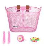 Zacro Kids Bike Basket, Upgraded Bicycle Baskets for Boys and Girls, Toddler Bike Basket with Bike Bell, Bike Streamers Decoration Accessories Set, Children's Bike Basket Fit for Kids Bike Scooter