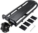 Bike Rear Rack Retractable Aluminum Alloy Bicycle Cargo Rack Mount Cycle Luggage Carrier Rear Seat Post Rack, Max Weight 22lb