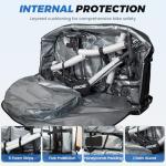 Exquimac Bike Travel Case & Bike Travel Bag - Bicycle Pro Transport Equipment for Air Flights - Oversized Capacity, Waterproof Fabric with 4 Aluminum Support Bars, Wheel Protection Tubes & YKK Zippers
