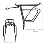 Ibera Bike Rack - Bicycle Touring Carrier Plus+ for Disc Brake Mount, Frame-Mounted for Heavier Top & Side Loads, Height Adjustable for 26"-29" Frames