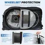 Exquimac Bike Travel Case & Bike Travel Bag - Bicycle Pro Transport Equipment for Air Flights - Oversized Capacity, Waterproof Fabric with 4 Aluminum Support Bars, Wheel Protection Tubes & YKK Zippers