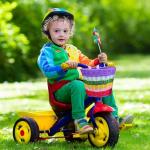 Kids Bike Basket Front,Hand-Woven Rainbow-Color Boys Girls Front Bicycle Basket