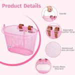 Zacro Kids Bike Basket, Upgraded Bicycle Baskets for Boys and Girls, Toddler Bike Basket with Bike Bell, Bike Streamers Decoration Accessories Set, Children's Bike Basket Fit for Kids Bike Scooter